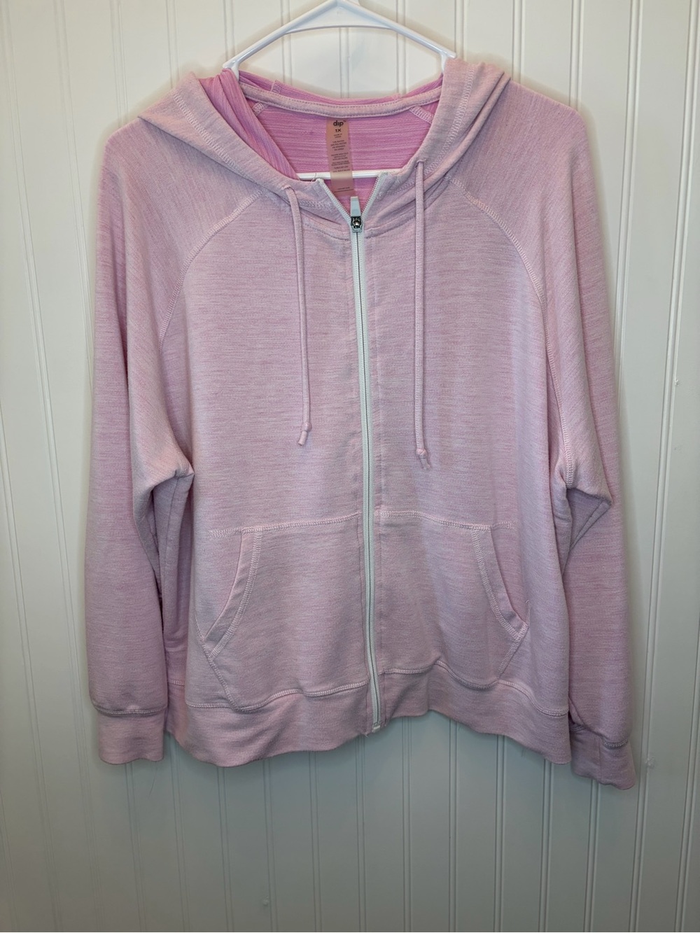 dip Pastel Pink Full-Zip Hooded Sweatshirt